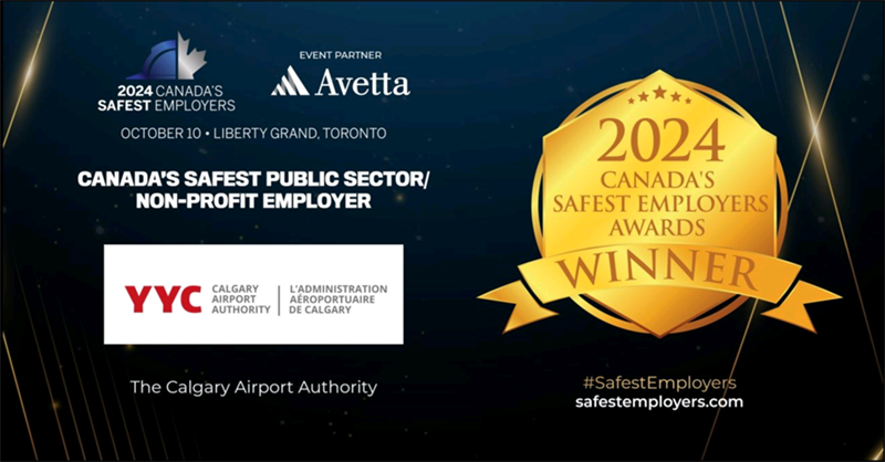 The Calgary Airport Authority earns Canada's Safest Employers Award