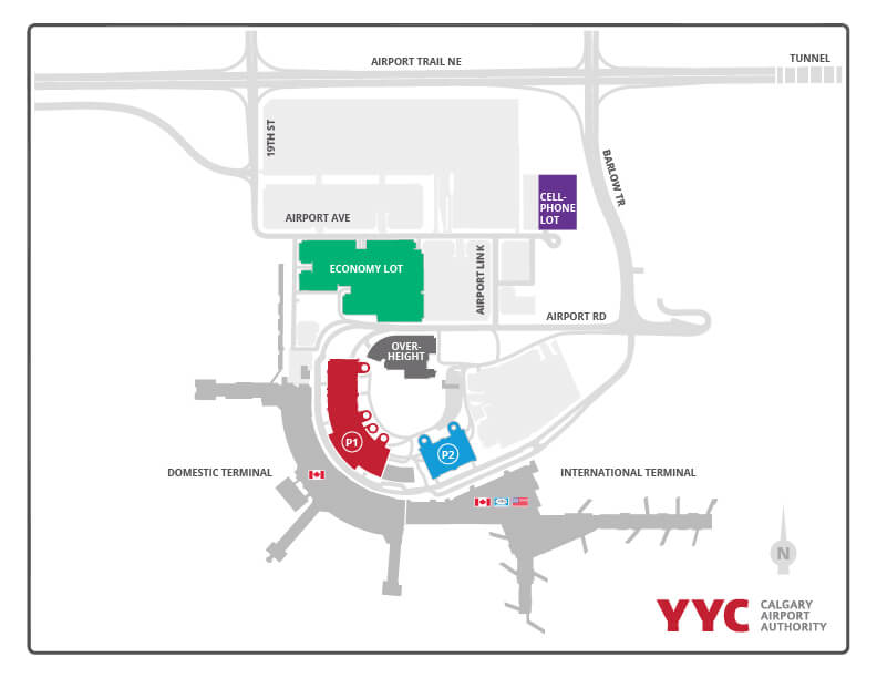YYC Public Parking Lots Map